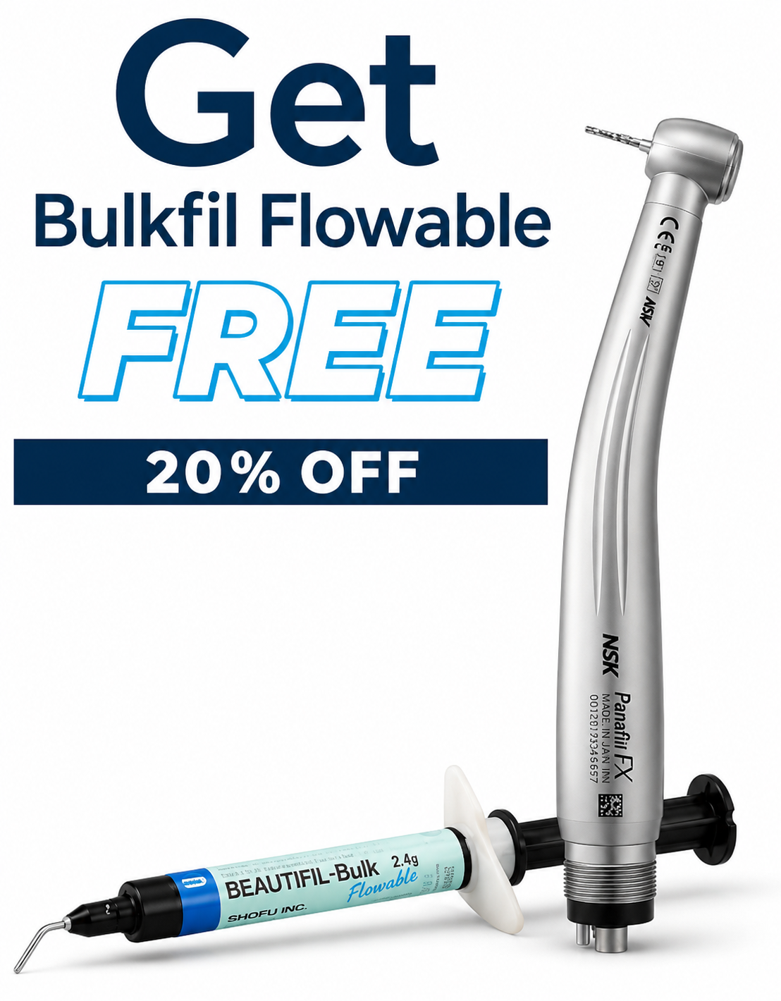 (NSK - SHOFU Bundle) NSK Pana Air FX Air Turbine Handpiece + Shofu Beautifil Bulk Fil Flow Universal Shade