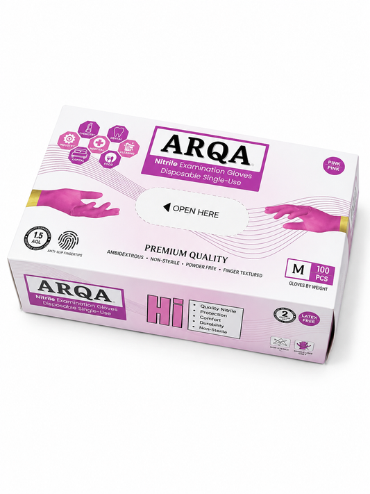 ARQA Pink Nitrile Examination Gloves