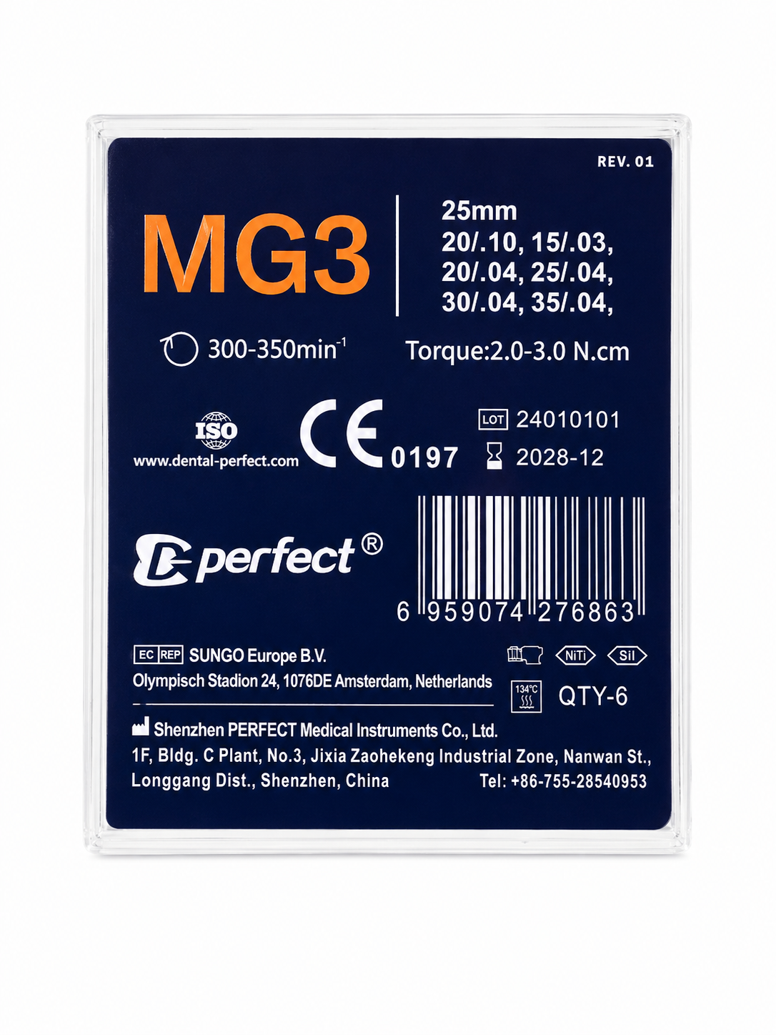 MG3 Gold Assorted kit 6Files 25mm