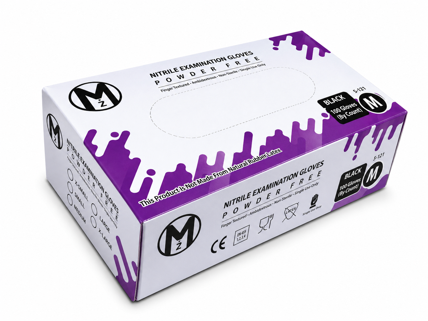 MZ Nitrile Gloves Powder Free ( Black )