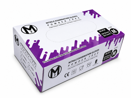 MZ Nitrile Gloves Powder Free ( Black )